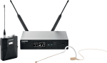 Беспроводная микрофонная система содержит передатчик QLXD1, головной микрофон MX153T и приемник QLXD4, G51 470 - 534 МГц