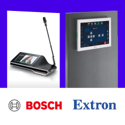 Конференц-системы Bosch Dicentis поддерживают интеграцию с сенсорными панелями Extron 