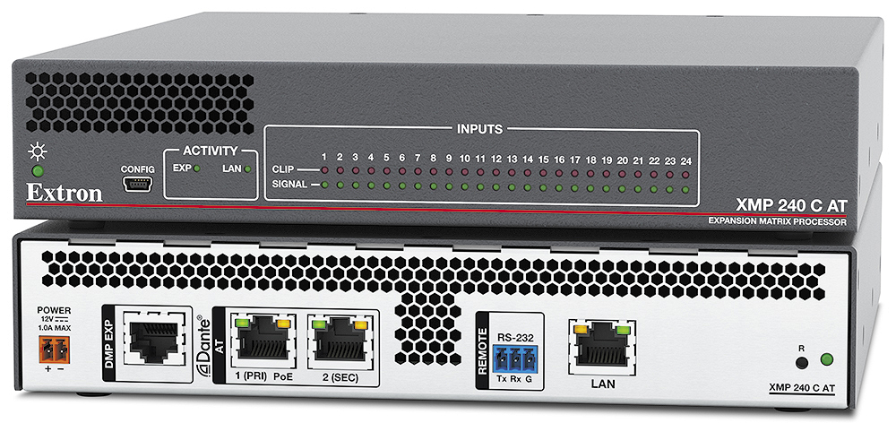 Extron XMP 240 Матричный процессор расширения с 24 каналами AEC и Dante - 01 Extron XMP 240 Матричный процессор расширения с 24 каналами AEC и Dante - 01