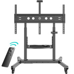 Моторизированная стойка для дисплея с кронштейном 50"-100", мобильная, чёрная