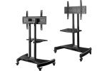 Стойка для дисплея с кронштейном 32"-65", мобильная, чёрная