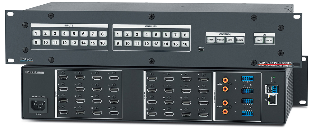 DXP 1616 HD 4K PLUS Матричный коммутатор HDMI 4K/60 16x16 с 4 аудиовыходами-pic-01 DXP 1616 HD 4K PLUS Матричный коммутатор HDMI 4K/60 16x16 с 4 аудиовыходами-pic-01