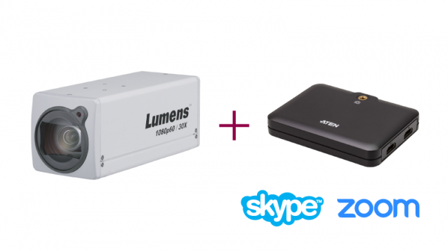 Lumens VC-BC601PW + Aten UC3021 - Комплект видеокамеры с поддержкой USB-C для работы с Zoom, Skype, OBS (Корпусная FullHD камера белая + USB-конвертер) Lumens VC-BC601PW + Aten UC3021 - Комплект видеокамеры с поддержкой USB-C для работы с Zoom, Skype, OBS (Корпусная FullHD камера белая + USB-конвертер)