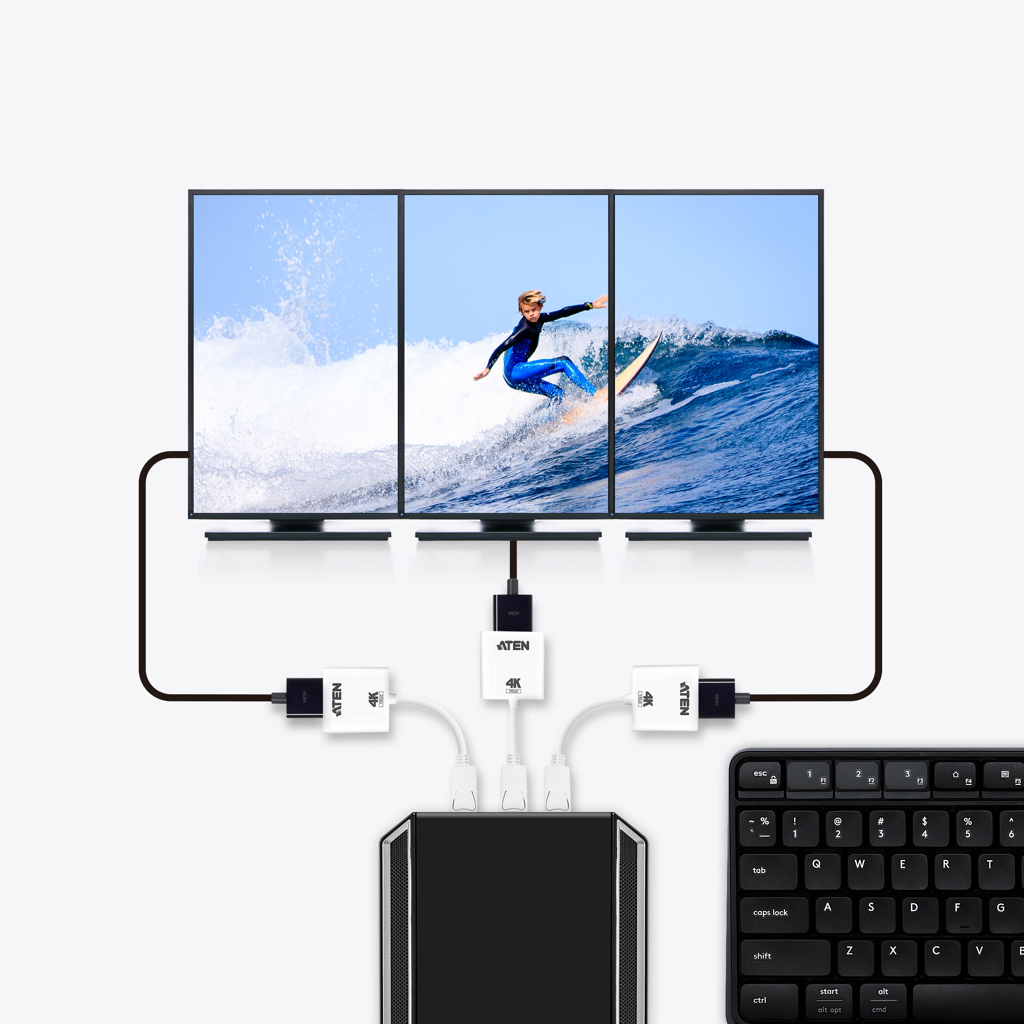 Aten VC986B Активный переходник DisplayPort в True 4K HDMI - pic_04 Aten VC986B Активный переходник DisplayPort в True 4K HDMI - pic_04