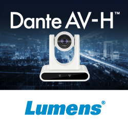 Lumens выпускает сверхширокоугольную PTZ-камеру с автотрекингом и Dante AV-H