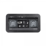 Кабельный органайзер, врезной в стол, 2 EU розетки питания