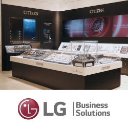 Дополненная реальность в новом магазине часов Citizen Watch вместе с прозрачными LG Transparent OLED 