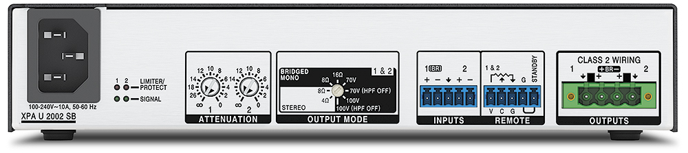 Extron XPA U 2002 SB Двухканальный усилитель с режимом моста 200/400 Вт на канал -pic_3 Extron XPA U 2002 SB Двухканальный усилитель с режимом моста 200/400 Вт на канал -pic_3