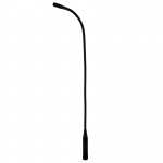 Кардиоидный конденсаторный микрофон на гибкой стойке типа «гусиная шея», с RF-защитой, LED индикатором и функцией приглушения, разъем 3 Pin Male XLR. Длина 580 мм. Цвет черный