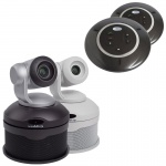 АВ-решение для переговорных комнат: поворотная камера ConferenceSHOT AV со встроенным динамиком, два настольных микрофона EasyMic Table MicPOD с эхоподавлением / 999-9995-401 (черная камера) 999-9995-401W (белая камера)