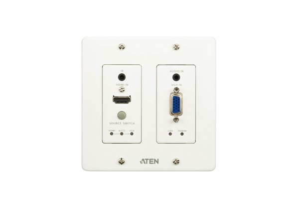 Aten VE2812UST HDMI&VGA HDBaseT Настенный передатчик с монтажной панелью US (4K@100м / 1080p@150м)-img Aten VE2812UST HDMI&VGA HDBaseT Настенный передатчик с монтажной панелью US (4K@100м / 1080p@150м)-img