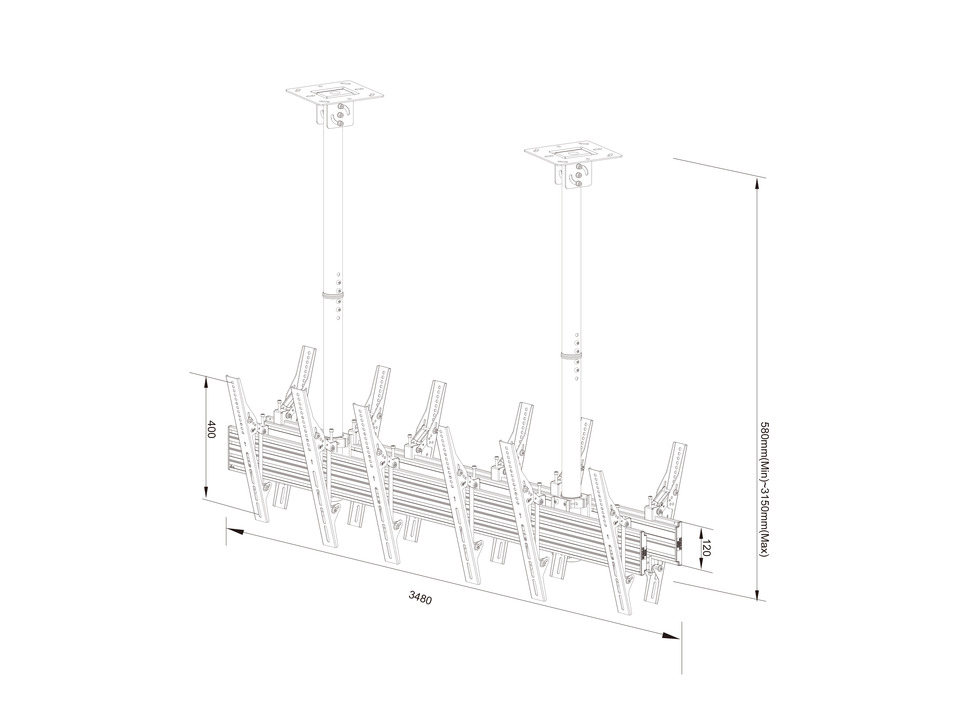Multibrackets M3507 Потолочное крепление для 6-ти ЖК панелей тип Multibrackets M3507 Потолочное крепление для 6-ти ЖК панелей тип
