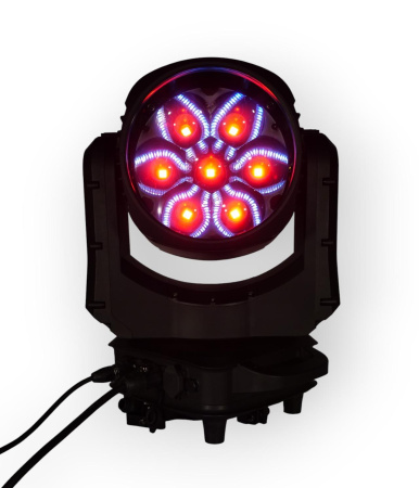Светодиодный прожектор IP65 с полным движением типа WASH+FX+Mapper 7х60Вт RGBW светодиодов + матрица 180х0,2Вт RGB светодиодов