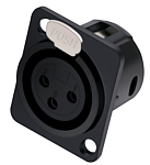 Разъём панельный 3PIN XLR мама, корпус металл, чёрный