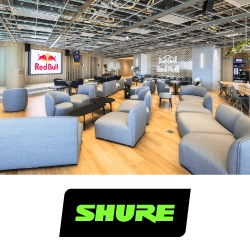 Red Bull повышает качество звука совещаний с потолочными микрофонами Shure MXA920