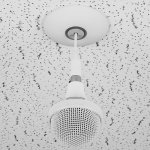 Трехэлементный подвесной микрофонный массив c Dante/AES67 и RGB кольцом, белый цвет