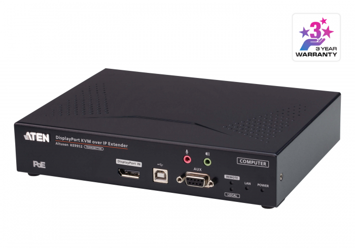 Aten KE9952T m- 4K DisplayPort Single Display KVM over IP Передатчик с PoE Aten KE9952T m- 4K DisplayPort Single Display KVM over IP Передатчик с PoE