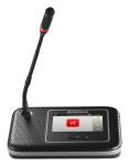 Беспроводной дискуссионный пульт делегата с сенсорным 4.3" экраном и съёмным микрофоном на гусиной шее