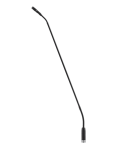 Конденсаторный микрофон на гусиной шее,  две гибкие части, 10-контактный разъём, длина 63 см, двухцветный индикатор у микрофона, диаграмма кардиоида, ветрозащита в комплекте, цвет чёрный