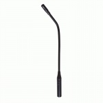 Кардиоидный конденсаторный микрофон на гибкой стойке типа «гусиная шея», с RF-защитой, LED индикатором и функцией приглушения, разъем 3 Pin Male XLR. Длина 380 мм. Цвет черный