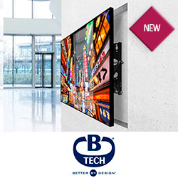 Новые крепления B-Tech для дисплеев и небольших видеостен, размещаемых в нишах стен