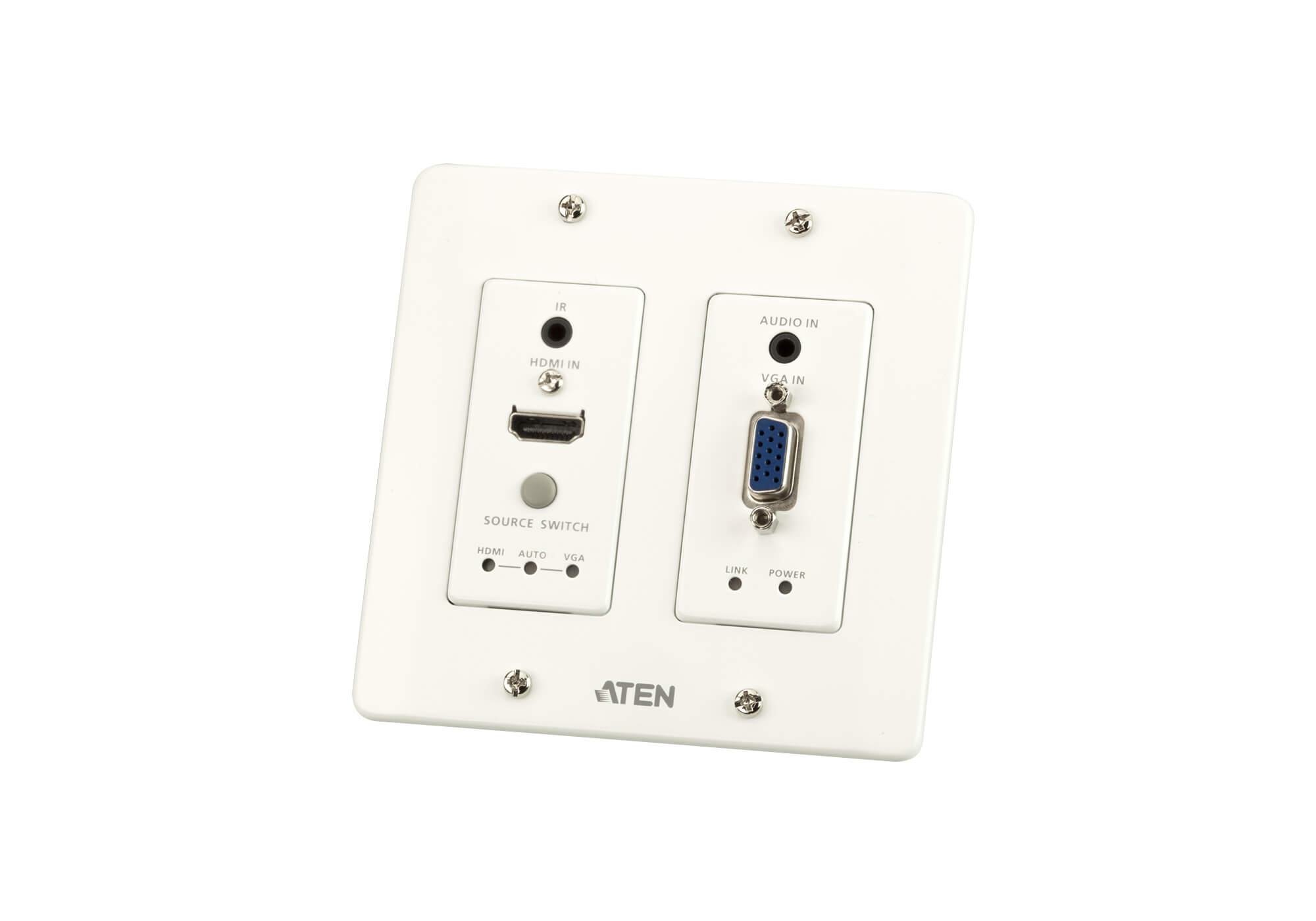 Aten VE2812UST HDMI&VGA HDBaseT Настенный передатчик с монтажной панелью US (4K@100м / 1080p@150м)-img_01 Aten VE2812UST HDMI&VGA HDBaseT Настенный передатчик с монтажной панелью US (4K@100м / 1080p@150м)-img_01