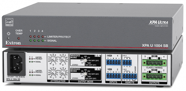 Extron XPA U 1004 SB Четырёхканальный усилитель с режимом моста 100/200 Вт на канал -pic_1 Extron XPA U 1004 SB Четырёхканальный усилитель с режимом моста 100/200 Вт на канал -pic_1