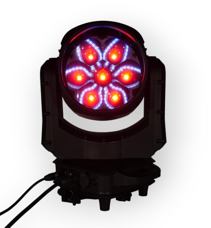 Светодиодный прожектор IP65 с полным движением типа WASH+Mapper 7х60Вт RGBW светодиодов + матрица 180х0,2Вт RGB светодиодов