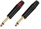 Разъём прямой, кабельный, позолоченный, джек 6.35мм несимметричный, папа (корпус цинковый сплав, чёрный). Отгружается парами - красный + чёрный хвостовик, цена указана за штуку.