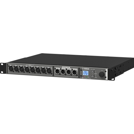 Рэковый модуль ввода-вывода, 1U, 16 каналов конфигурируемого I/O на колодках Euroblock (Phoenix), возможность выбора типа сигнала парами каналов (аналоговый вход, аналоговый выход или цифровой выход AES/EBU), Dante, поддержка 96 кГц, дисплей для локальной