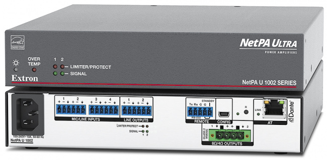 Extron NetPA U 1002 Двухканальный усилитель с Dante, 100 Вт при 8 или 4 Ом - pic_01 Extron NetPA U 1002 Двухканальный усилитель с Dante, 100 Вт при 8 или 4 Ом - pic_01