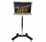 Стойка-тележка для одного до 32" ЖК-монитора, цвет - черное основание/серебряная штанга