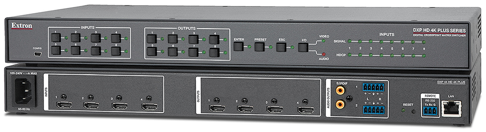 DXP 44 HD 4K PLUS Матричный коммутатор HDMI 4K/60 4x4 с 2 аудиовыходами -pic_s DXP 44 HD 4K PLUS Матричный коммутатор HDMI 4K/60 4x4 с 2 аудиовыходами -pic_s