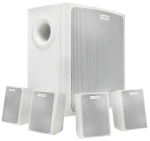 Настенная музыкальная акустическая система (1 сабвуфер + 4 сателлита), белый корпус