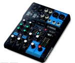 Аналоговый 6-канальный микшерный пульт. 2 микрофонных/линейных входа (моно) + 2 линейных входа (стерео). 1 стерео шина. 6 программ встроенного процессора эффектов