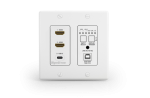 Передатчик HDBaseT (4K: 100м) для установки в стену (2x HDMI, USB-C) c USB-хост, СEC, 2-gang US