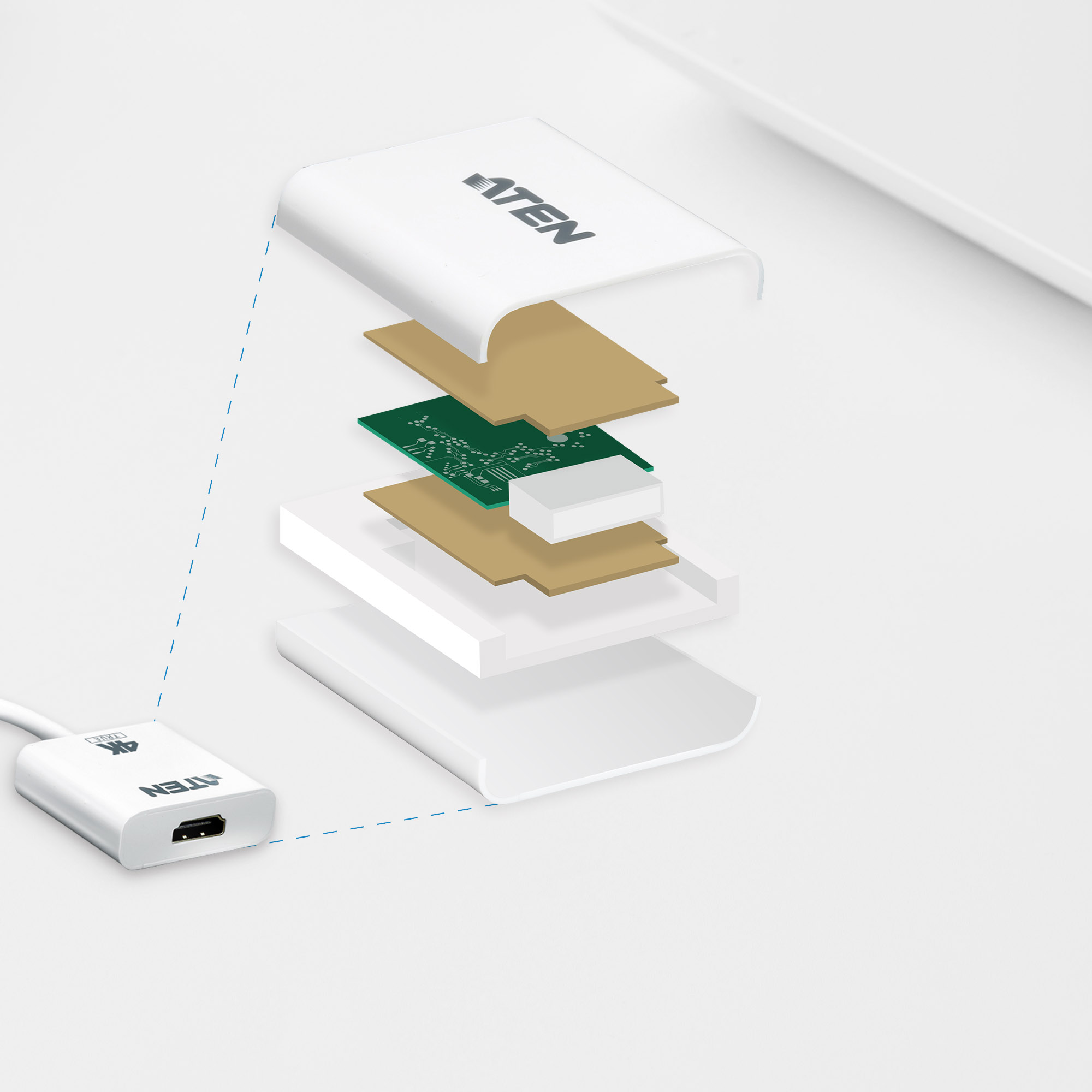 Aten VC986B Активный переходник DisplayPort в True 4K HDMI - pic_03 Aten VC986B Активный переходник DisplayPort в True 4K HDMI - pic_03