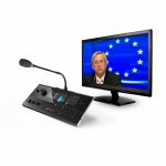 Пульт переводчика Plixus c видеовыходом. Подключается к Plixus MME. Микрофон на гусиной шее или гарнитура переводчика заказываются отдельно. 6 каналов прослушивания и 3 выходных канала перевода