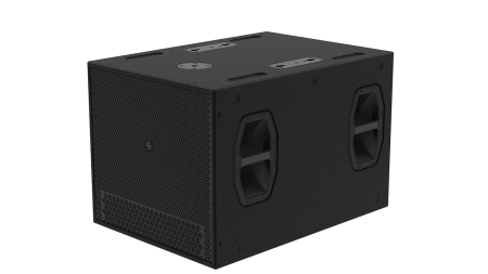 Компактный пассивный кардиоидный сабвуфер, 15" + 12", 128 дБ SPL, 800 / 1600 Вт, 40 Гц – 100 Гц, разъем NL4, черный