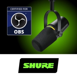 Shure MV7+ сертифицирован для ПО Open Broadcaster Software (OBS)