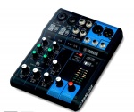 Аналоговый 6-канальный микшерный пульт. 2 микрофонных/линейных входа (моно) + 2 линейных входа (стерео). 1 стерео шина