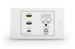 Передатчик HDBaseT (4K: 100м) для установки в стену (2x HDMI, USB-C) c USB-хост, СEC, 2-gang UK