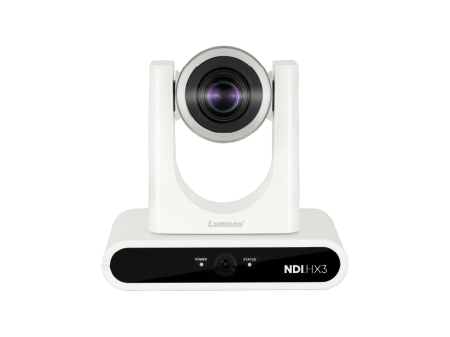 Поворотная камера FHD с 2 объективами, 20х оптический зум, NDI HX3 и функция автоотслеживания с ИИ, белого цвета