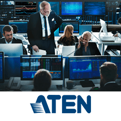 Масштабная система отображения с централизованным управлением для мониторинга и обмена данными с финансовой биржей на решениях ATEN