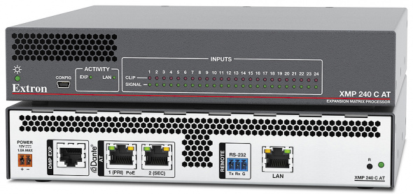 Extron XMP 240 Матричный процессор расширения с 24 каналами AEC и Dante Extron XMP 240 Матричный процессор расширения с 24 каналами AEC и Dante