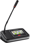 Беспроводной пульт председателя с функцией голосования, синхронного перевода и сенсорным 4.3" экраном, со съёмным микрофоном на гусиной шее