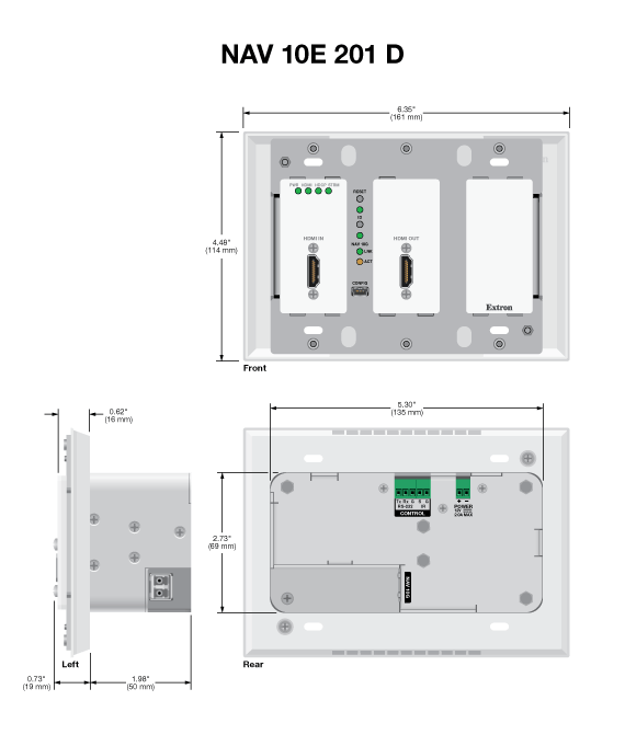 Чертеж Extron NAV 10E 201D Чертеж Extron NAV 10E 201D