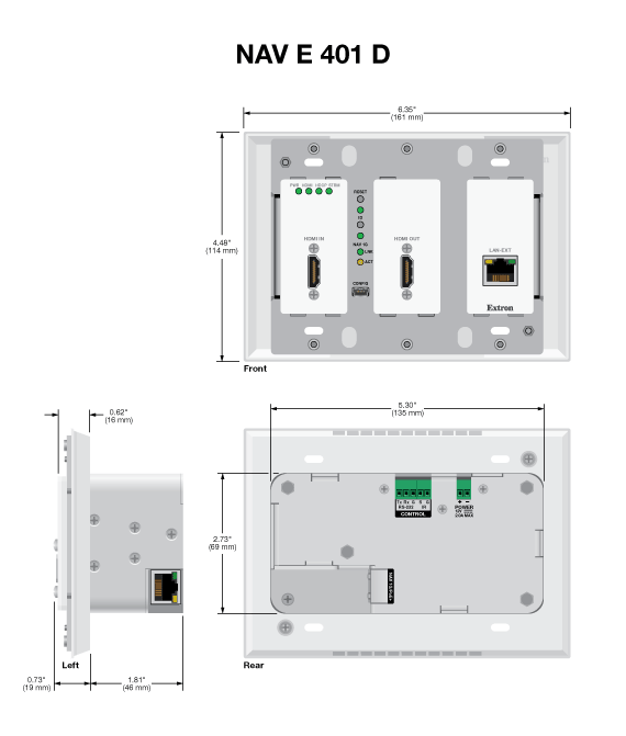 Чертеж Extron NAV E 401D Чертеж Extron NAV E 401D