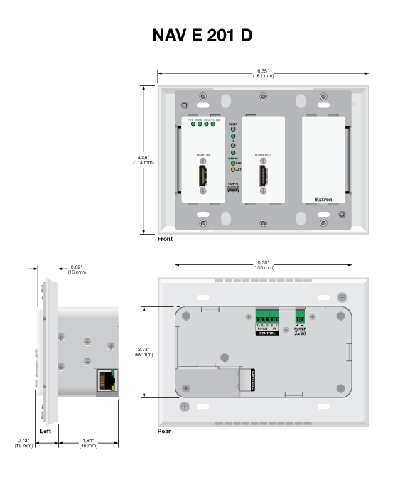 Чертеж Extron-NAV E 201D Чертеж Extron-NAV E 201D