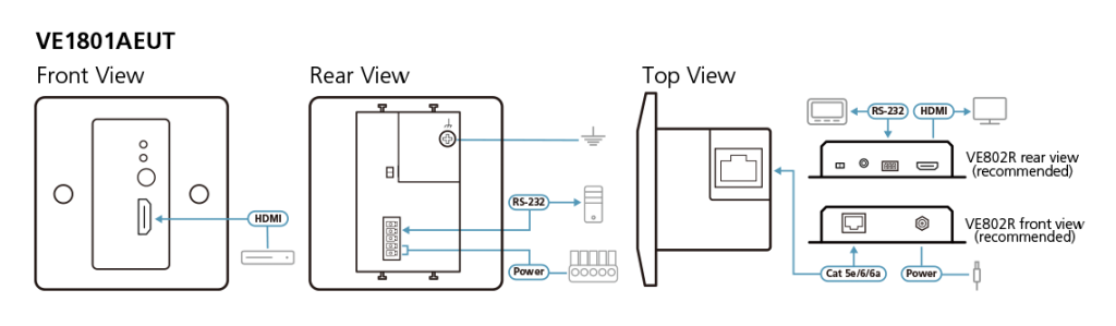 Aten VE1801AEUT топологическая схема Aten VE1801AEUT топологическая схема